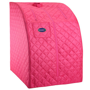 Durasage Lightweight Portable Personal Steam Sauna Spa for Relaxation at Home, 60 Minute Timer, 800 Watt Steam Generator, Chair Included - Fuchsia-Frovial