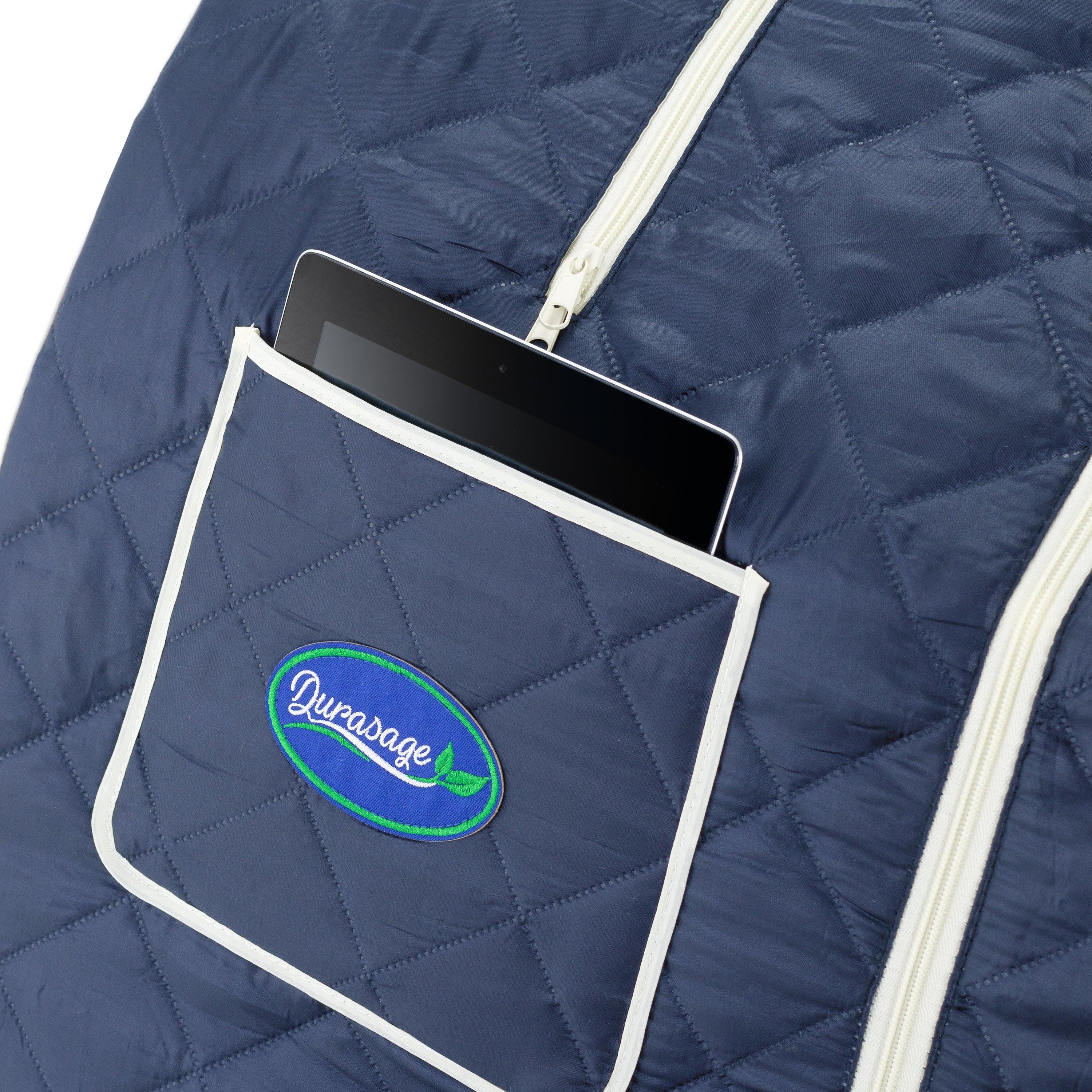 Durasage Oversized Portable Personal Steam Sauna Spa for Relaxation at Home, 60 Minute Timer, 800 Watt Steam Generator, Chair Included - Satin Blue-Frovial