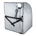 Large Portable Low EMF Negative Ion Indoor Sauna with Chair and Heated Footpad Included - Silver-Frovial