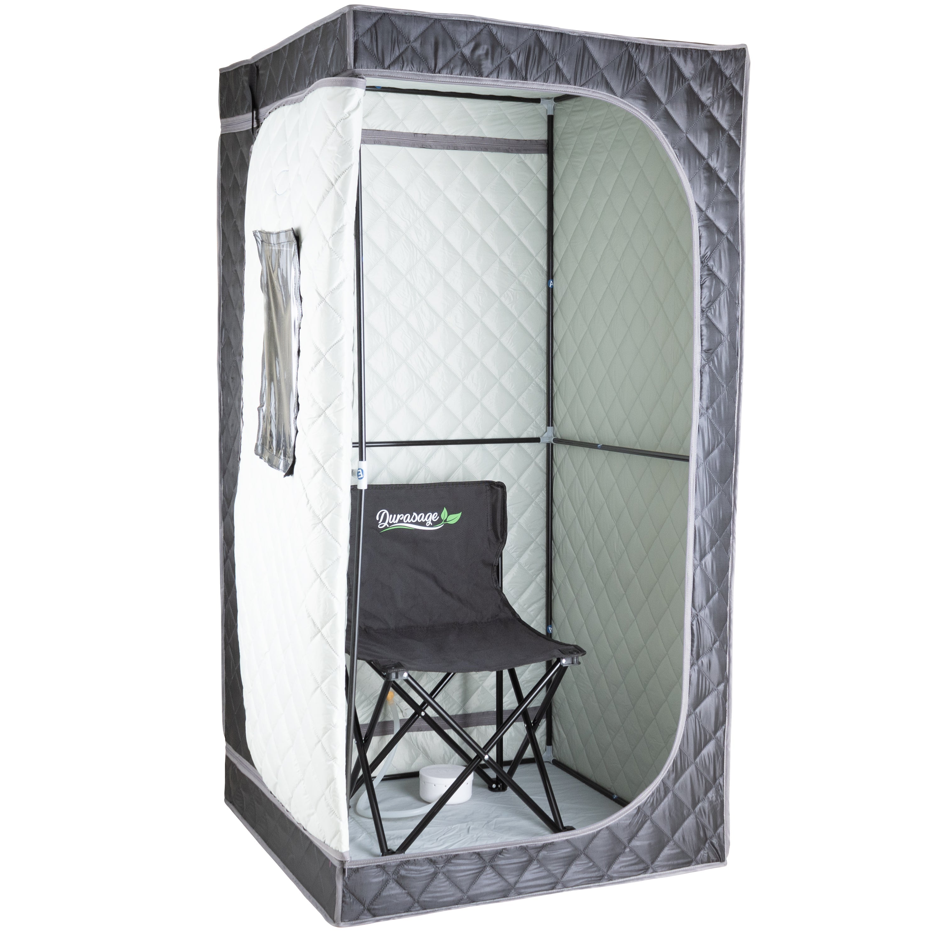 Durasage Portable Full Body Steam Sauna for at Home | 1200W 2.6L Steam Generator Including Remote Control | Portable Chair (1-Person)-Frovial