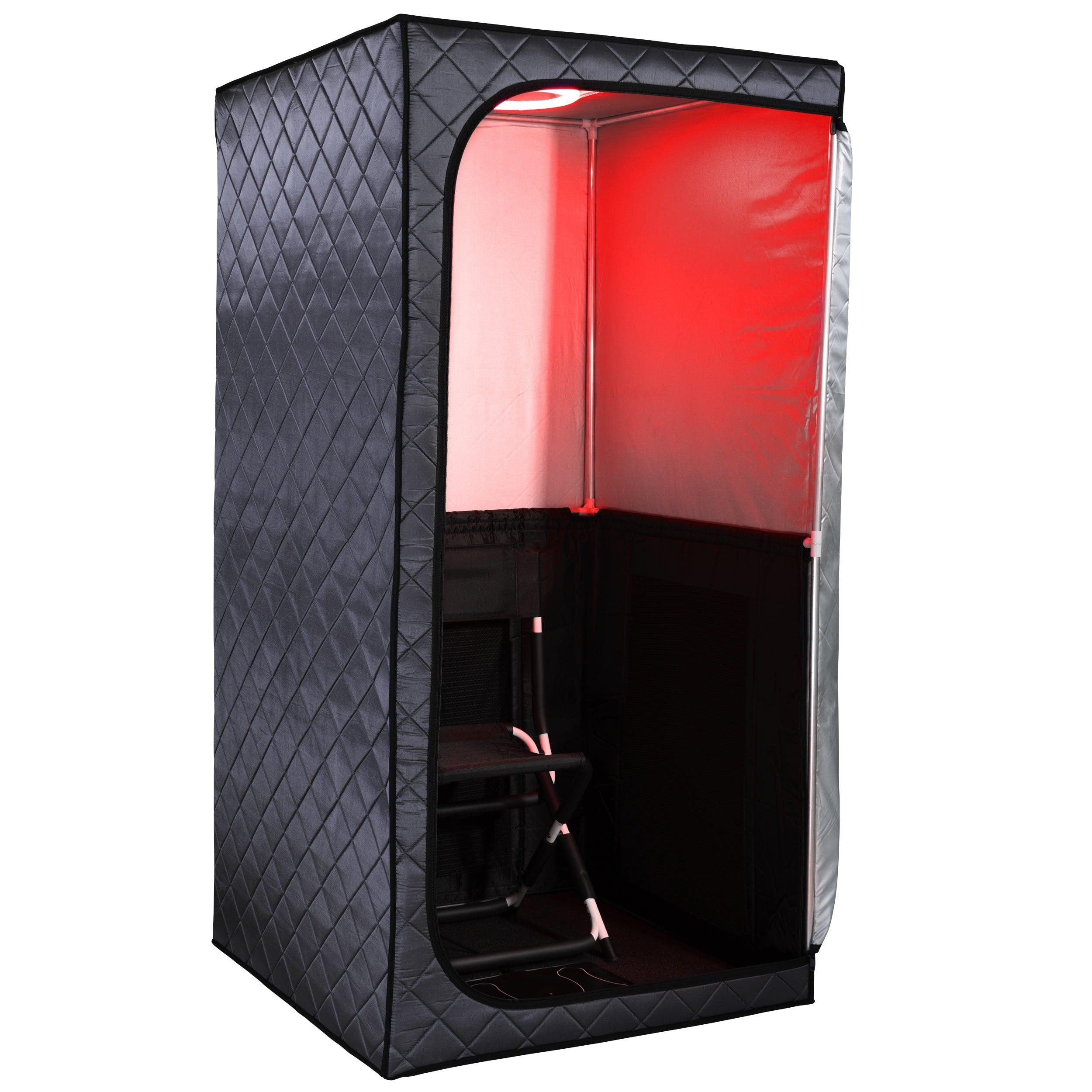 Durasage Portable Full Size Infrared Sauna for at Home | Ultra Low EMF Infrared Panels | LED Lighting, Heating Foot Pad and Portable Chair (1-Person)-Frovial