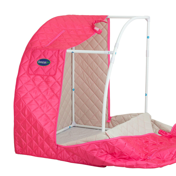 Durasage Lightweight Portable Personal Steam Sauna Spa for Relaxation at Home, 60 Minute Timer, 800 Watt Steam Generator, Chair Included - Fuchsia-Frovial