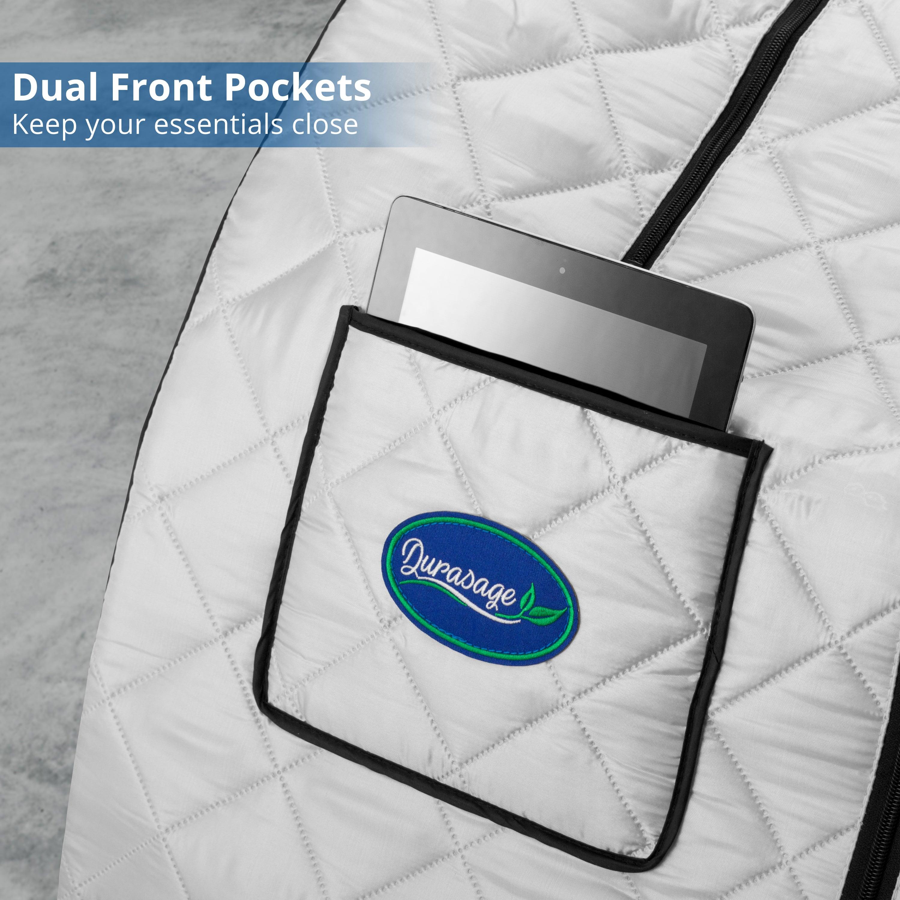 Oversized Portable Steam Sauna for Weight Loss, Detox & Relaxation at Home, Chair Included - Silver-Frovial