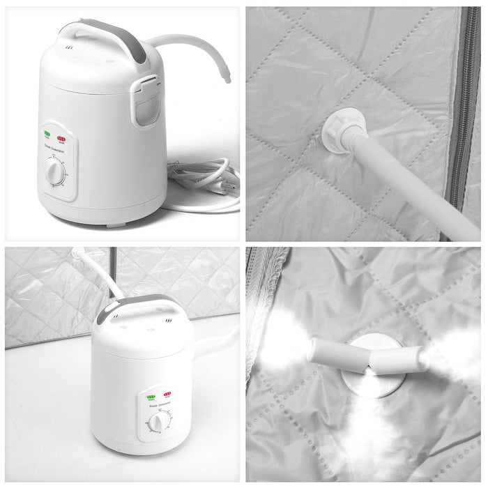 Portable Personal Therapeutic Spa Home Steam Sauna Weight Loss Slimming Detox (Gray Outline)-Frovial