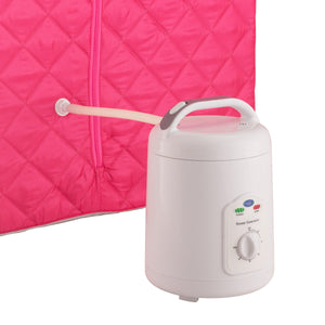 Durasage Lightweight Portable Personal Steam Sauna Spa for Relaxation at Home, 60 Minute Timer, 800 Watt Steam Generator, Chair Included - Fuchsia-Frovial
