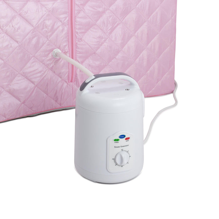 Oversized Portable Steam Sauna for Weight Loss, Detox & Relaxation at Home, Chair Included - Pink-Frovial