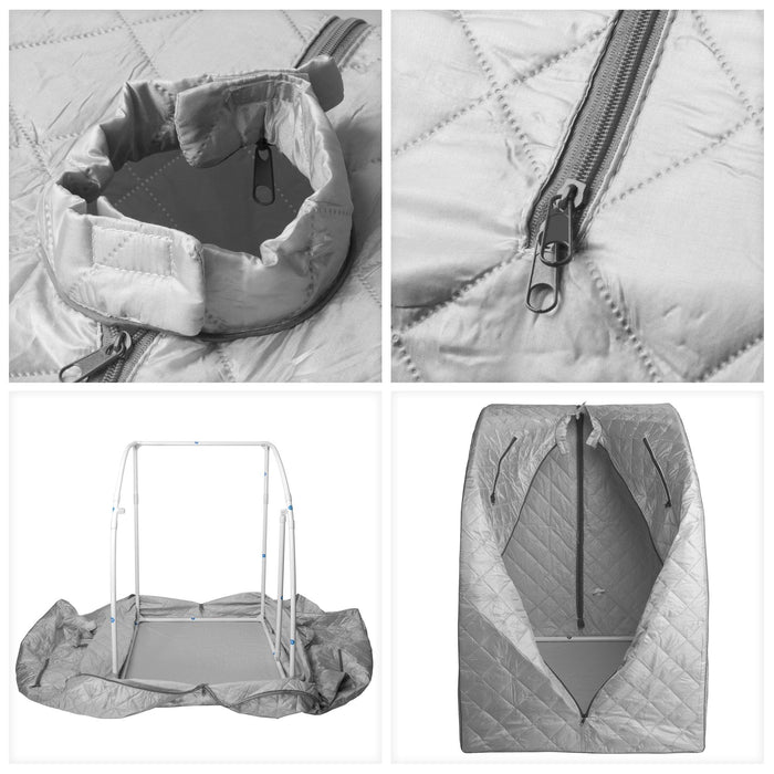 Portable Personal Therapeutic Spa Home Steam Sauna Weight Loss Slimming Detox (Gray Outline)-Frovial