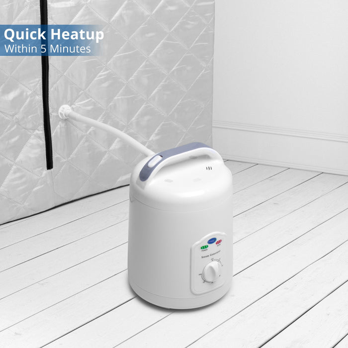 Oversized Portable Steam Sauna for Weight Loss, Detox & Relaxation at Home, Chair Included - Silver-Frovial