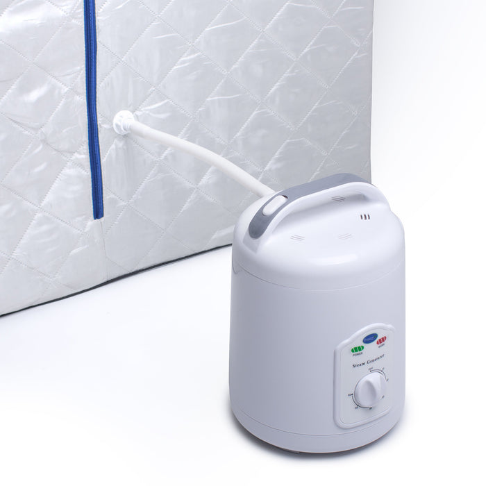 Durasage Lightweight Portable Personal Steam Sauna Spa for Relaxation at Home, 60 Minute Timer, 800 Watt Steam Generator, Chair Included - Blue Trim-Frovial