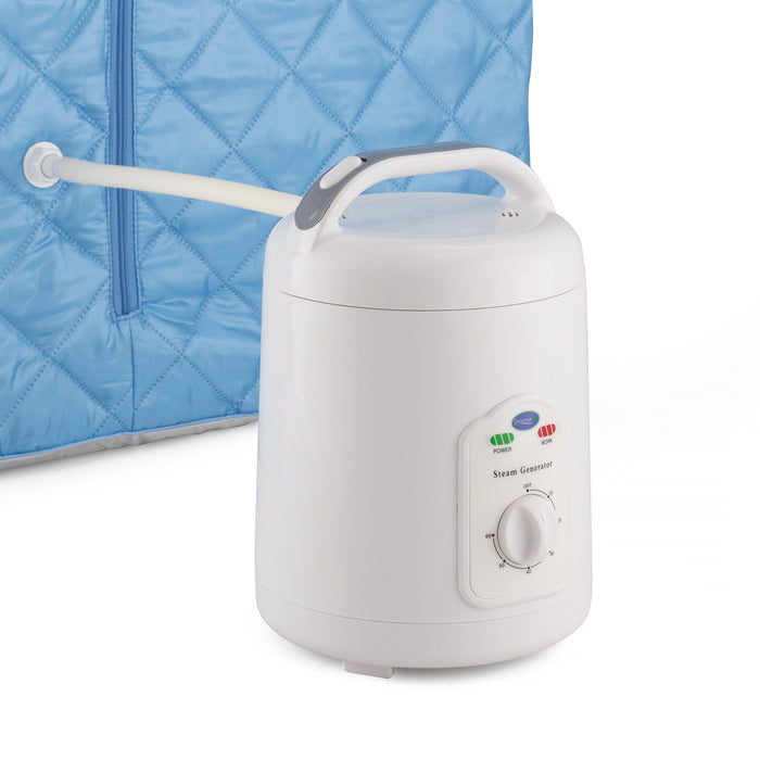Durasage Lightweight Portable Personal Steam Sauna Spa for Relaxation at Home, 60 Minute Timer, 800 Watt Steam Generator, Chair Included - Light Blue-Frovial