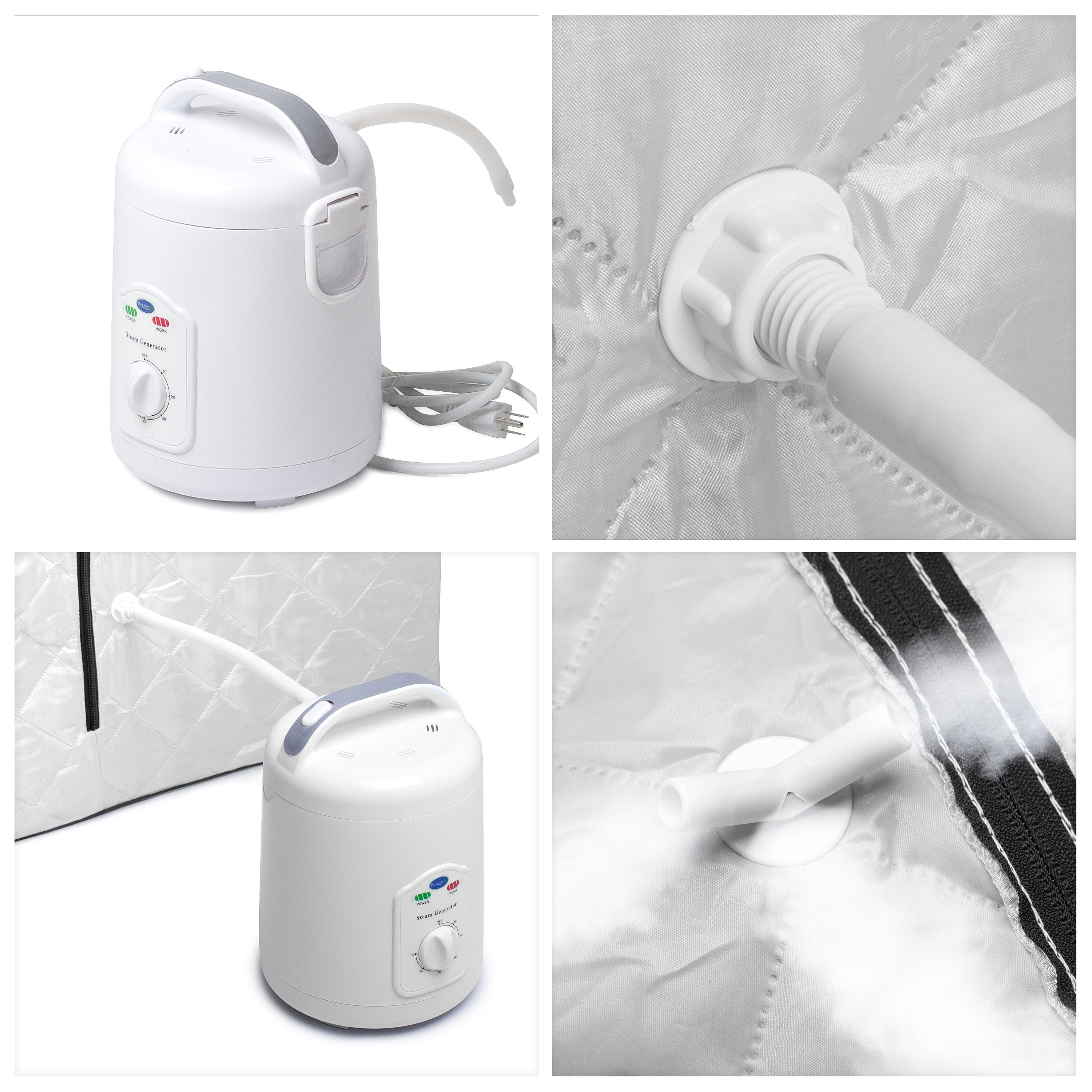 Oversized Portable Steam Sauna for Weight Loss, Detox & Relaxation at Home, Chair Included - Silver-Frovial