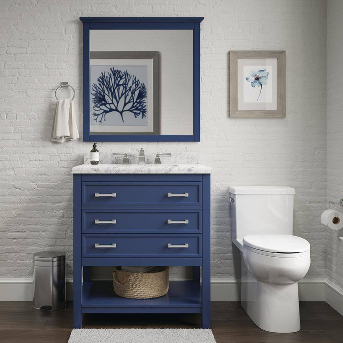 Affinity 31" Single Sink Vanity with White & Gray Carrara Marble Top-Frovial