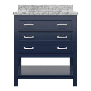 Affinity 31" Single Sink Vanity with White & Gray Carrara Marble Top-Frovial