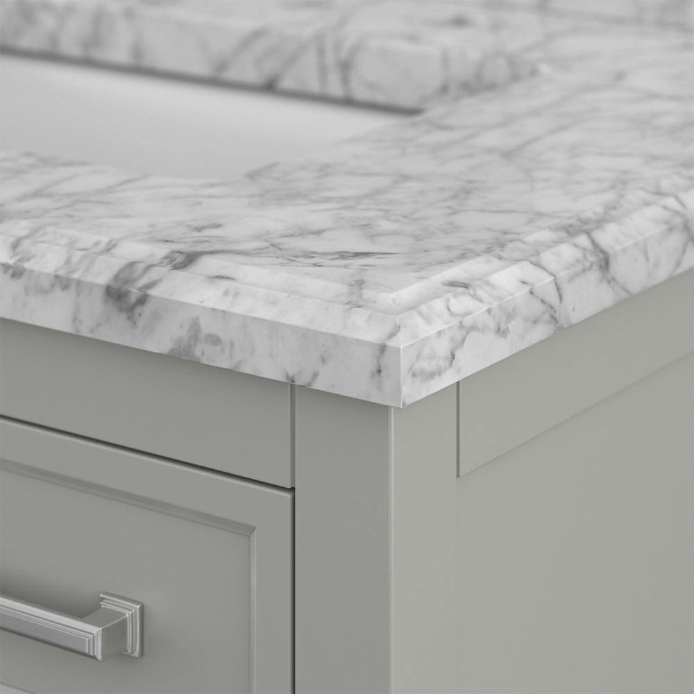 Affinity 31" Single Sink Vanity with White & Gray Carrara Marble Top-Frovial