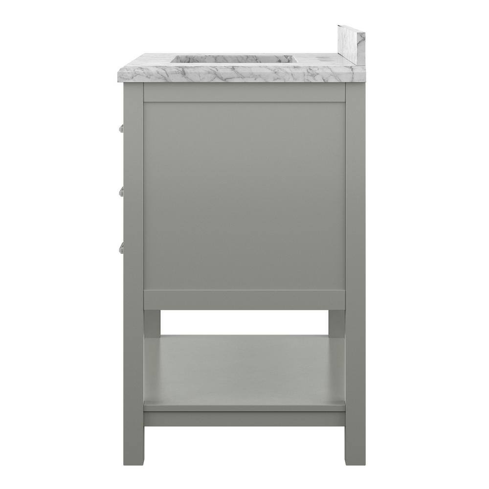 Affinity 31" Single Sink Vanity with White & Gray Carrara Marble Top-Frovial