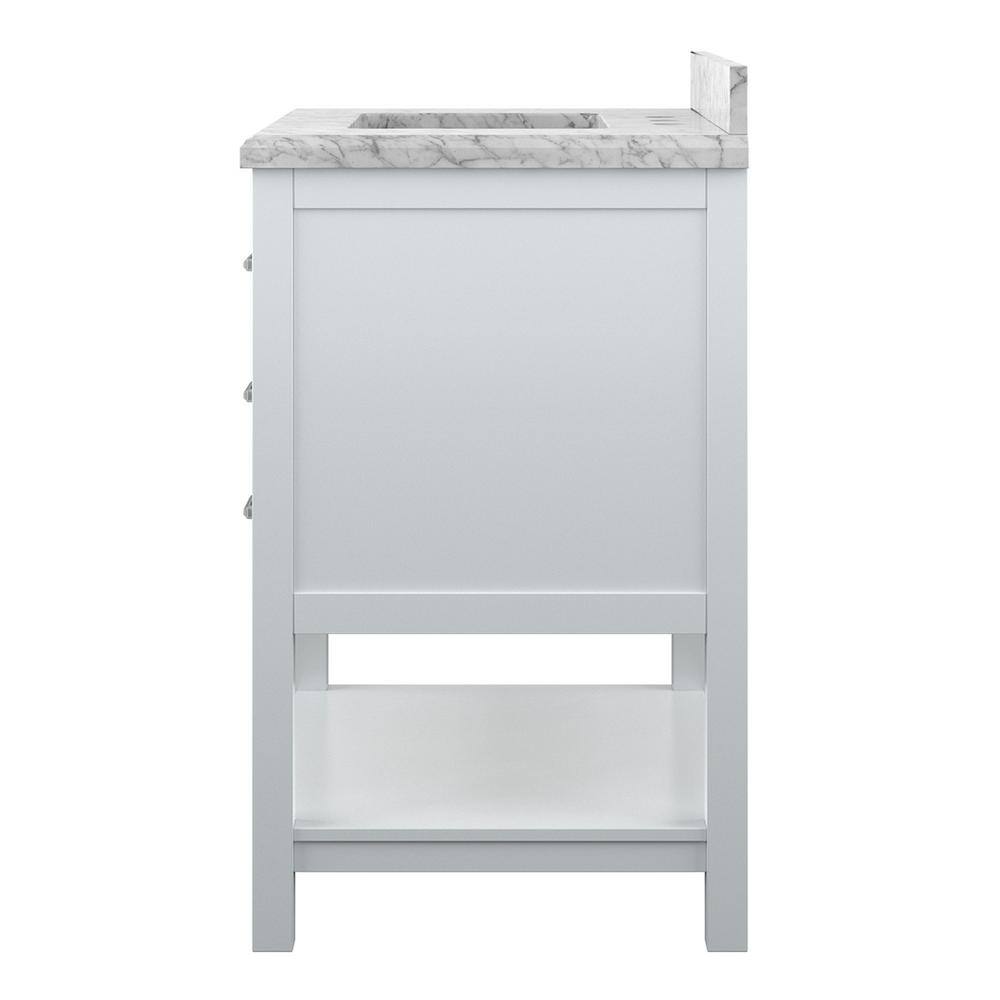 Affinity 31" Single Sink Vanity with White & Gray Carrara Marble Top-Frovial