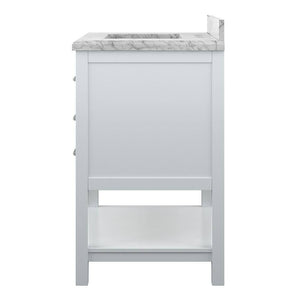 Affinity 31" Single Sink Vanity with White & Gray Carrara Marble Top-Frovial