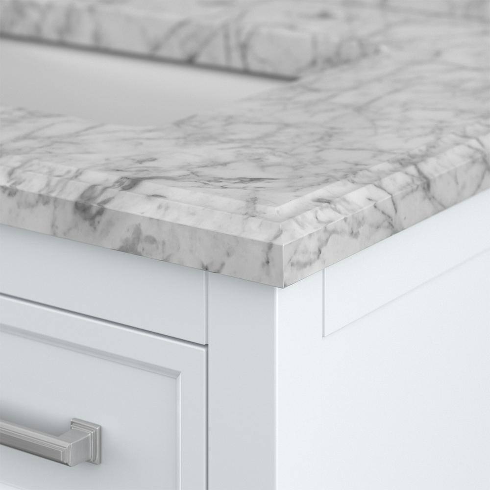 Affinity 31" Single Sink Vanity with White & Gray Carrara Marble Top-Frovial
