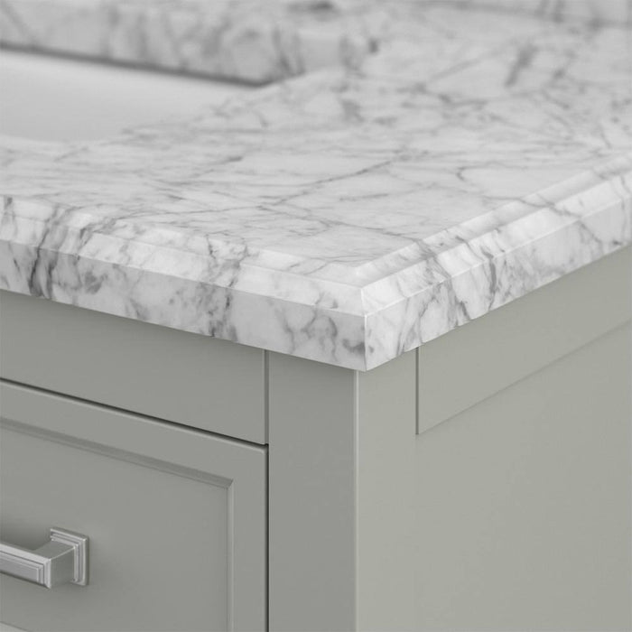 Affinity 37" Single Sink Vanity with White & Gray Carrara Marble Top-Frovial
