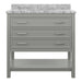 Affinity 37" Single Sink Vanity with White & Gray Carrara Marble Top-Frovial