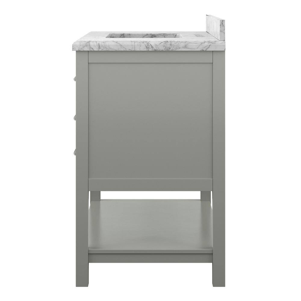 Affinity 37" Single Sink Vanity with White & Gray Carrara Marble Top-Frovial