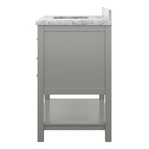Affinity 37" Single Sink Vanity with White & Gray Carrara Marble Top-Frovial