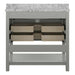Affinity 37" Single Sink Vanity with White & Gray Carrara Marble Top-Frovial