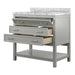 Affinity 37" Single Sink Vanity with White & Gray Carrara Marble Top-Frovial