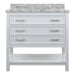 Affinity 37" Single Sink Vanity with White & Gray Carrara Marble Top-Frovial