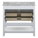 Affinity 37" Single Sink Vanity with White & Gray Carrara Marble Top-Frovial