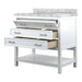 Affinity 37" Single Sink Vanity with White & Gray Carrara Marble Top-Frovial