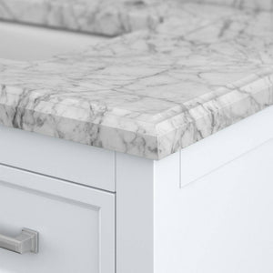 Affinity 37" Single Sink Vanity with White & Gray Carrara Marble Top-Frovial