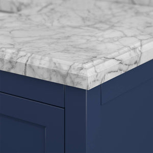 Affinity 49" Single Sink Vanity with White & Gray Carrara Marble Top-Frovial