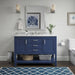 Affinity 49" Single Sink Vanity with White & Gray Carrara Marble Top-Frovial