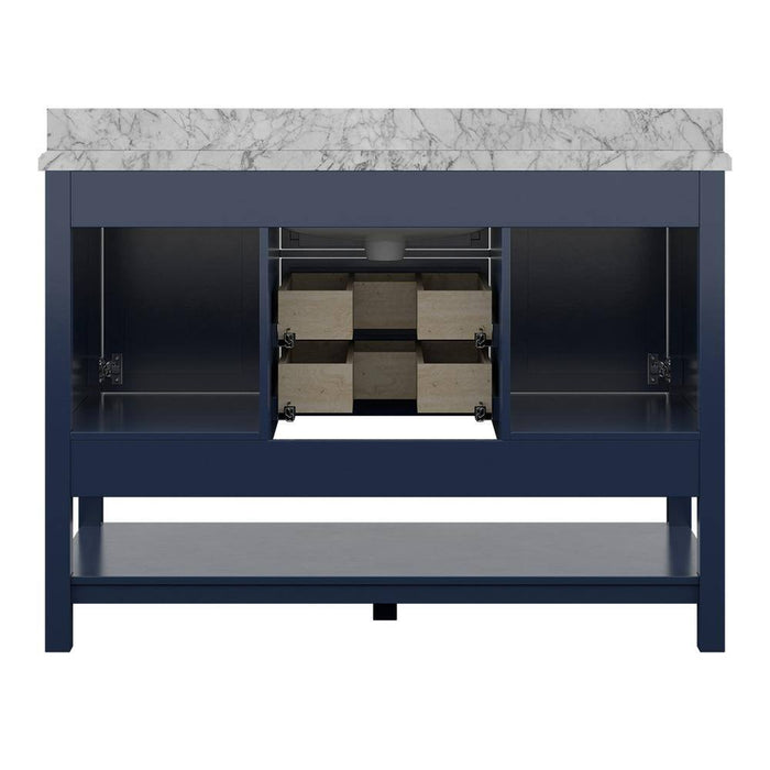 Affinity 49" Single Sink Vanity with White & Gray Carrara Marble Top-Frovial