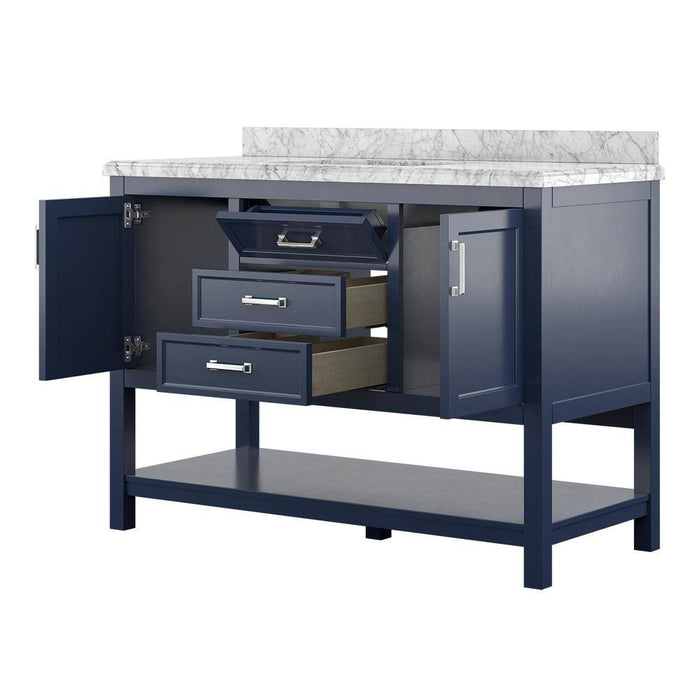 Affinity 49" Single Sink Vanity with White & Gray Carrara Marble Top-Frovial