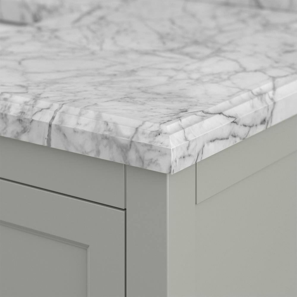 Affinity 49" Single Sink Vanity with White & Gray Carrara Marble Top-Frovial