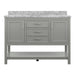 Affinity 49" Single Sink Vanity with White & Gray Carrara Marble Top-Frovial