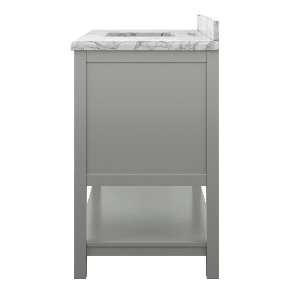 Affinity 49" Single Sink Vanity with White & Gray Carrara Marble Top-Frovial