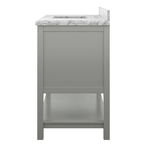 Affinity 49" Single Sink Vanity with White & Gray Carrara Marble Top-Frovial