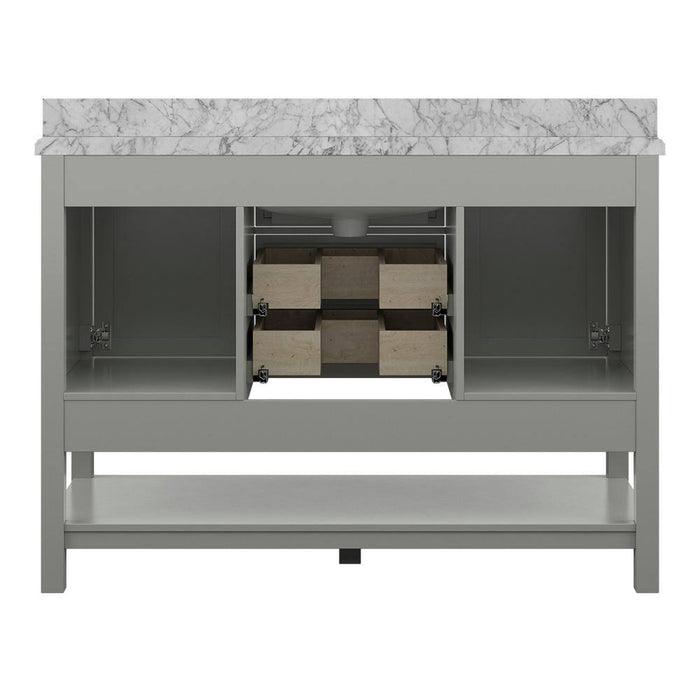 Affinity 49" Single Sink Vanity with White & Gray Carrara Marble Top-Frovial