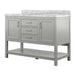 Affinity 49" Single Sink Vanity with White & Gray Carrara Marble Top-Frovial