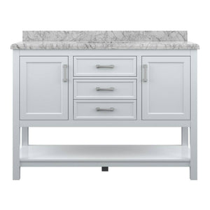 Affinity 49" Single Sink Vanity with White & Gray Carrara Marble Top-Frovial