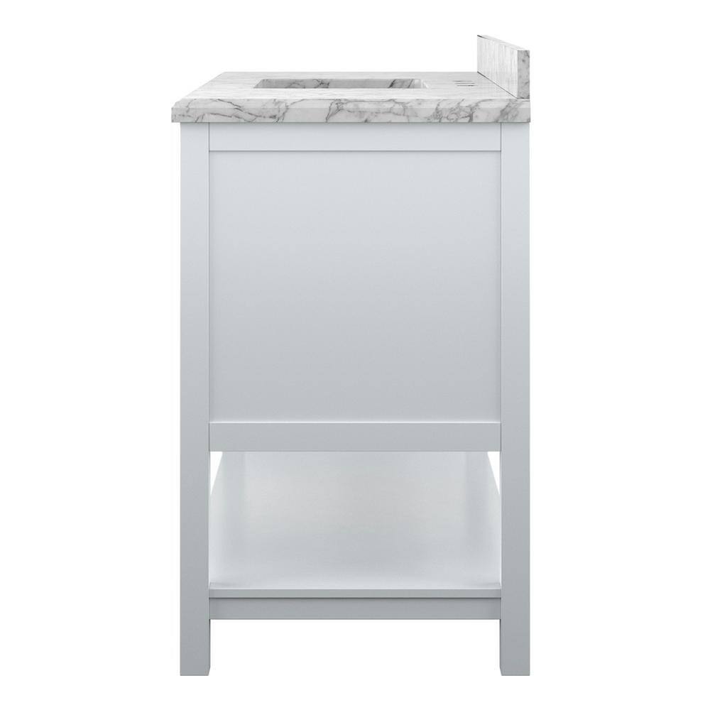Affinity 49" Single Sink Vanity with White & Gray Carrara Marble Top-Frovial