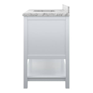 Affinity 49" Single Sink Vanity with White & Gray Carrara Marble Top-Frovial