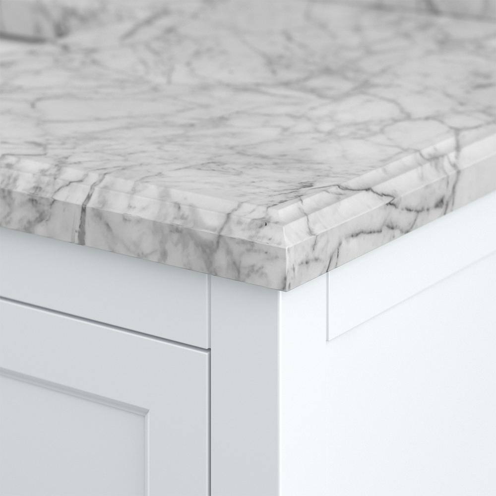 Affinity 49" Single Sink Vanity with White & Gray Carrara Marble Top-Frovial