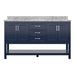 Affinity 61" Double Sink Vanity with White & Gray Carrara Marble Top-Frovial