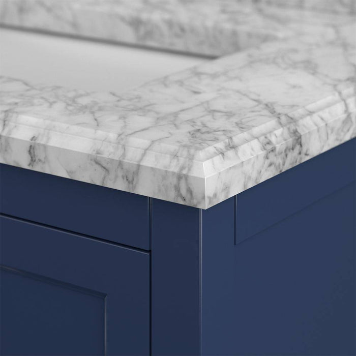 Affinity 61" Double Sink Vanity with White & Gray Carrara Marble Top-Frovial
