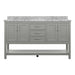 Affinity 61" Double Sink Vanity with White & Gray Carrara Marble Top-Frovial