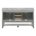 Affinity 61" Double Sink Vanity with White & Gray Carrara Marble Top-Frovial